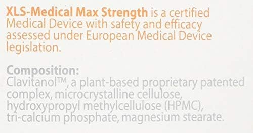 XLS Medical Max Strength Tablets - Reduce Calorie Intake from Carbohydrates, Sugars and Fats - Weight Loss Aid - 40 Tablets, 10 Days Treatment