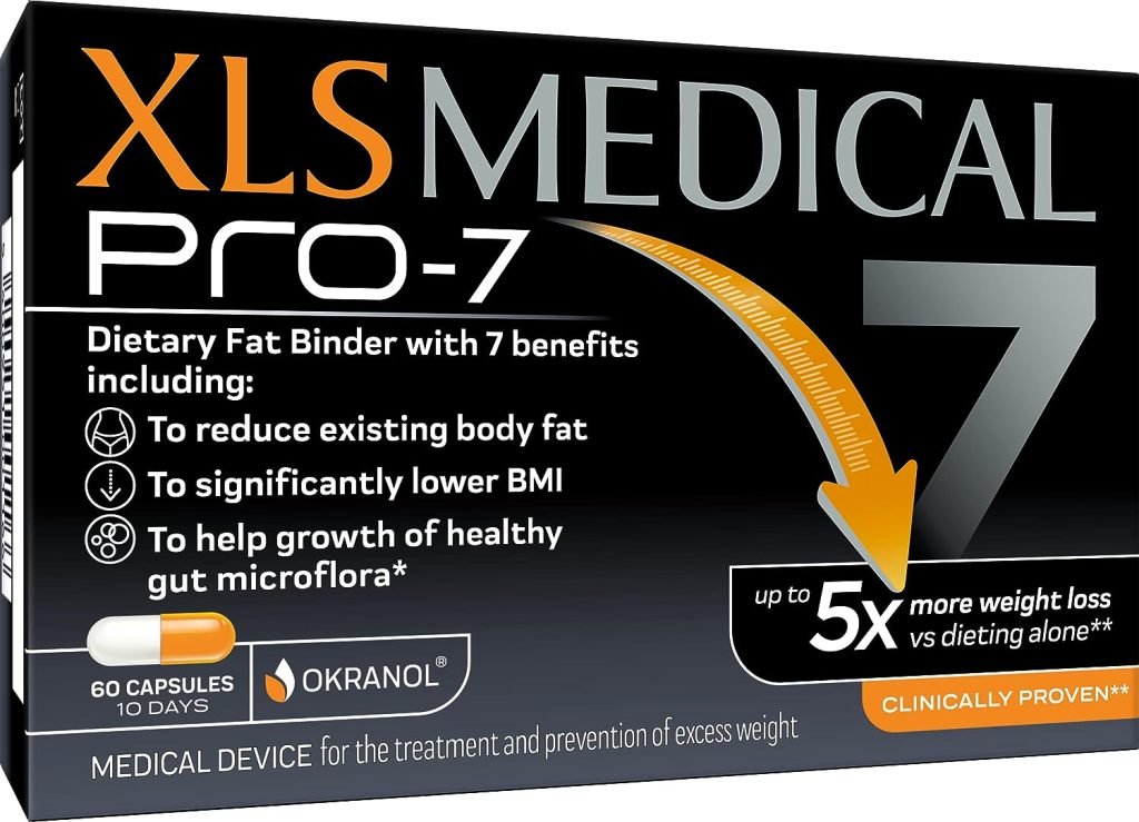 XLS Medical PRO-7 - Weight Loss Pills - Up to 5X More Weight Loss Versus Dieting Alone, 7 Clinically Proven Benefits - 60 Capsules - 10 Day Supply. Trial Pack