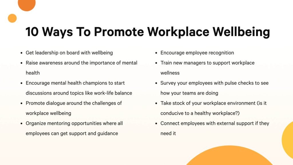 Promoting Mental Health and Well-being in the Workplace